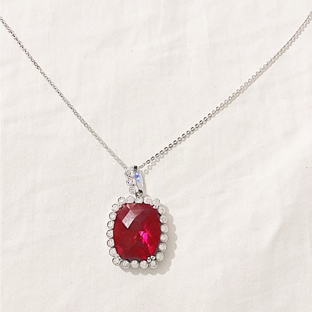 Silver & Red Necklace - Picture 2 of 8